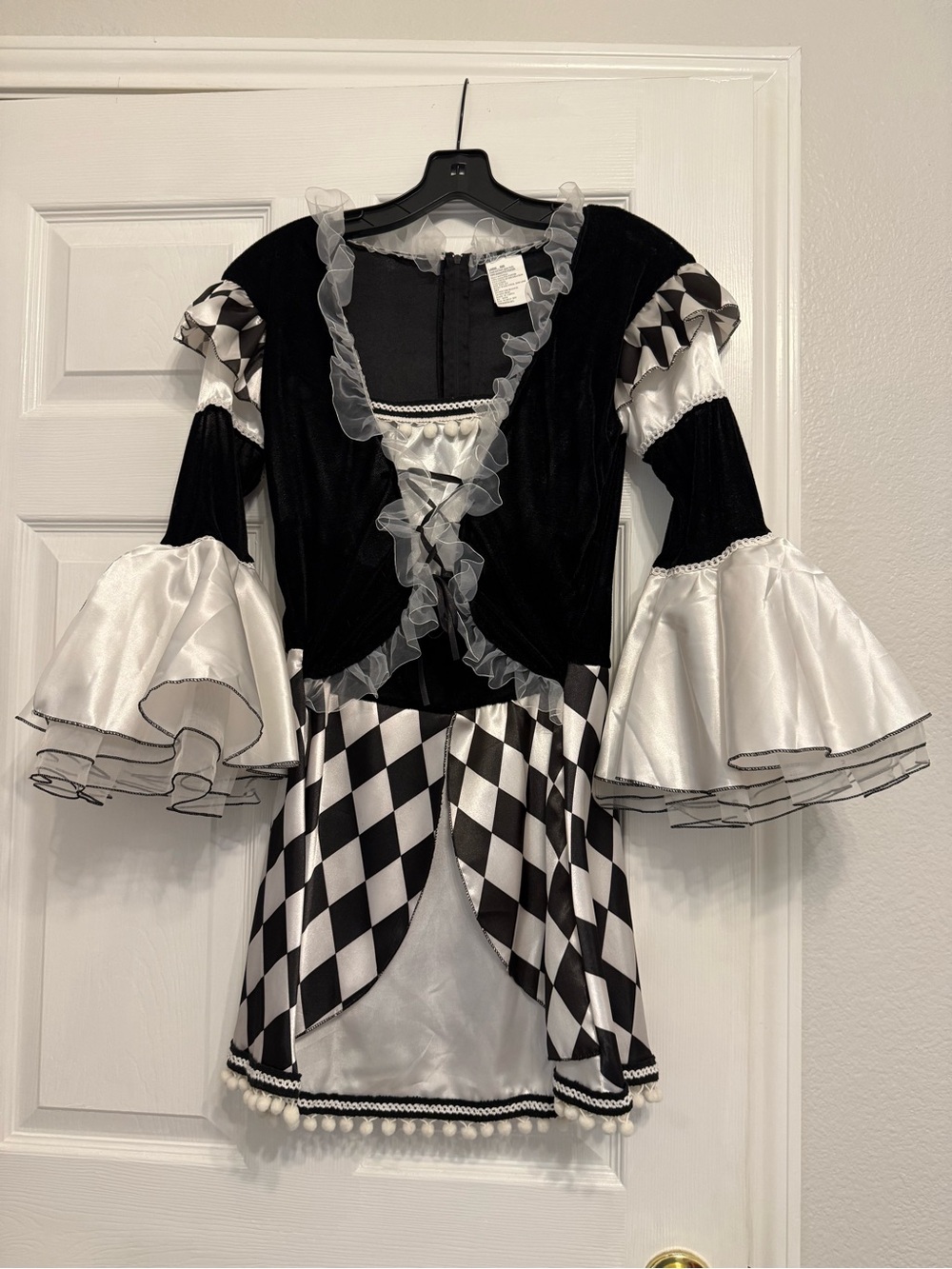 Black & White Harlequin Kids Costume Dress